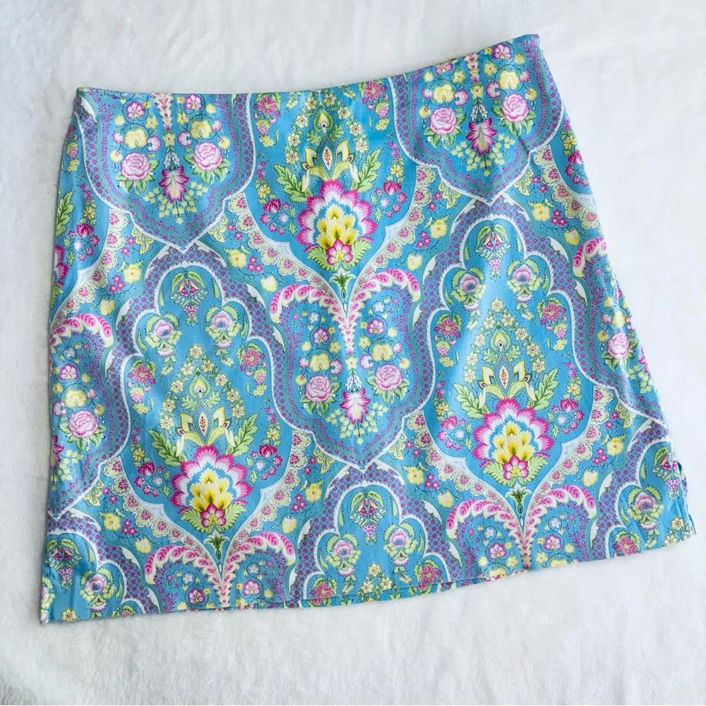 EP Pro Golf Skort Vintage Bridgerton Style Floral Print Mini Skort 10 Large - Picture 1 of 13